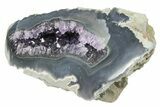 Purple Amethyst Geode With Polished Face - Uruguay #199761-2